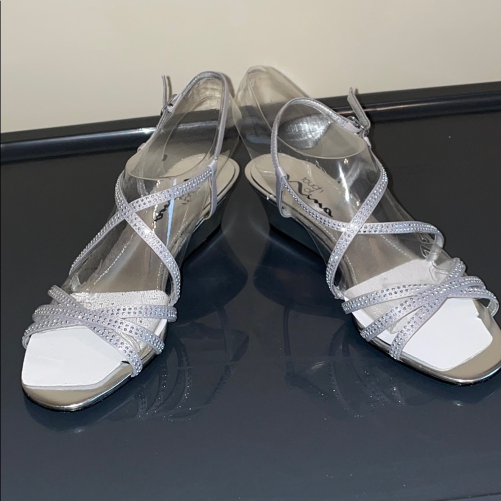Silver studded mini heels
